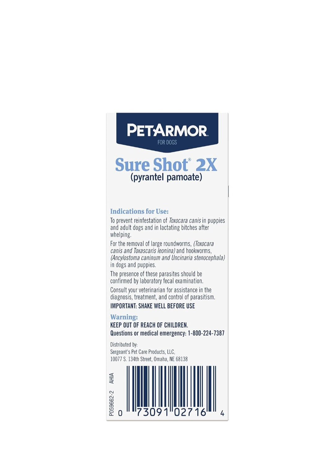 PetArmor® Sure Shot 2X Dewormer for Dogs