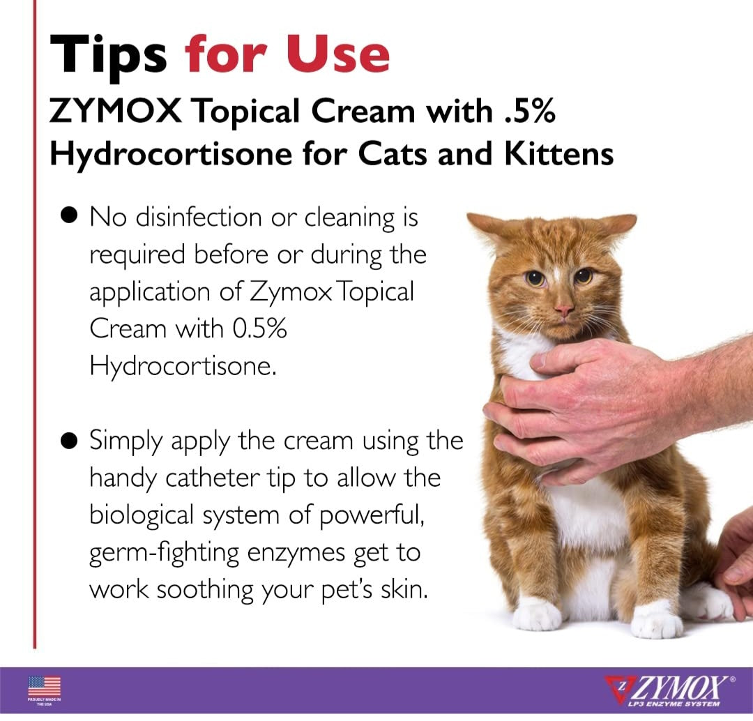 Zymox Topical Cream with 0.5% Hydrocortisone for Dogs and Cats, 1oz