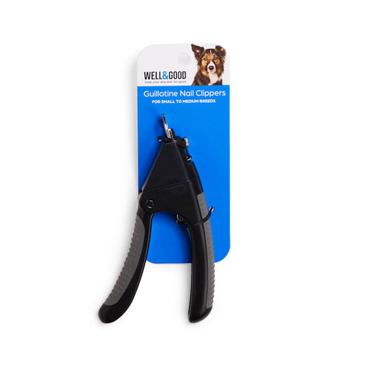 Well & Good Guillotine Nail Clippers, designed for small to medium dog breeds.