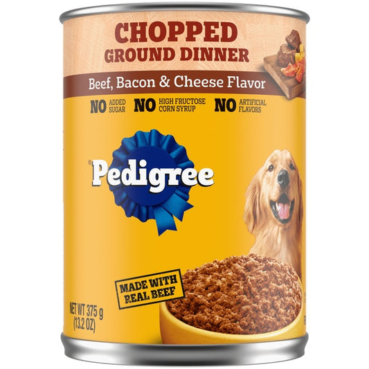 PEDIGREE® Wet Dog Food Chopped Ground Dinner with Beef, Bacon & Cheese Flavor 13.5 oz